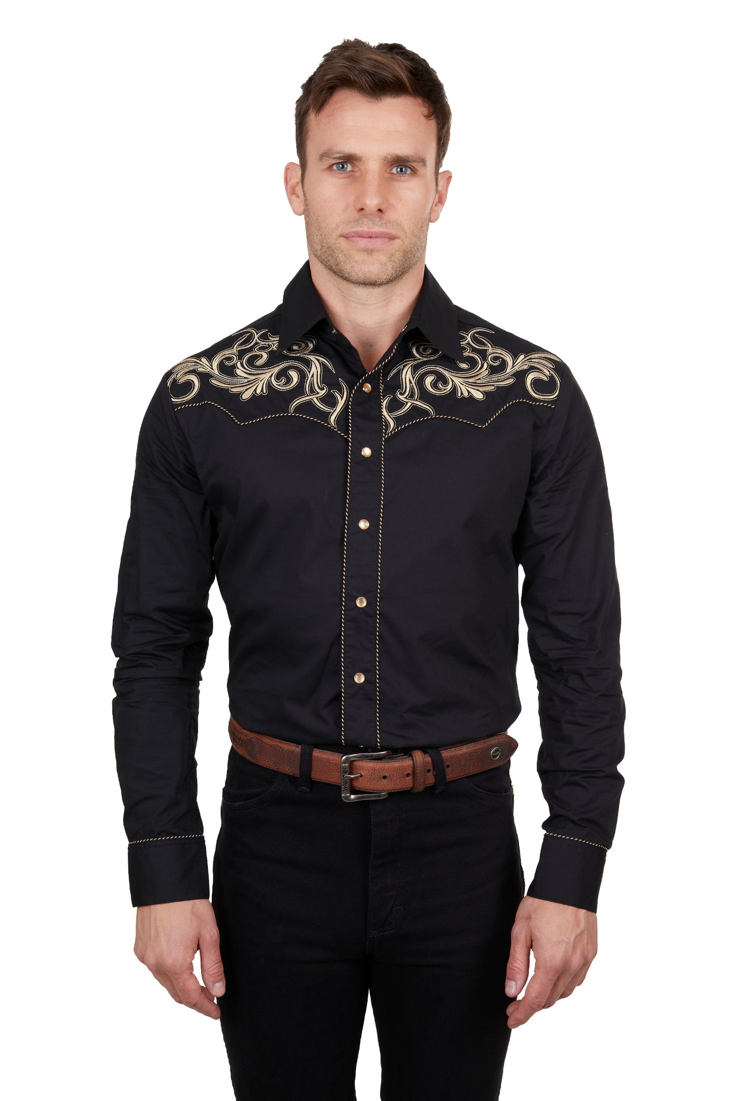 Wrangler Men’s Adam Embroidered Long Sleeve Shirt