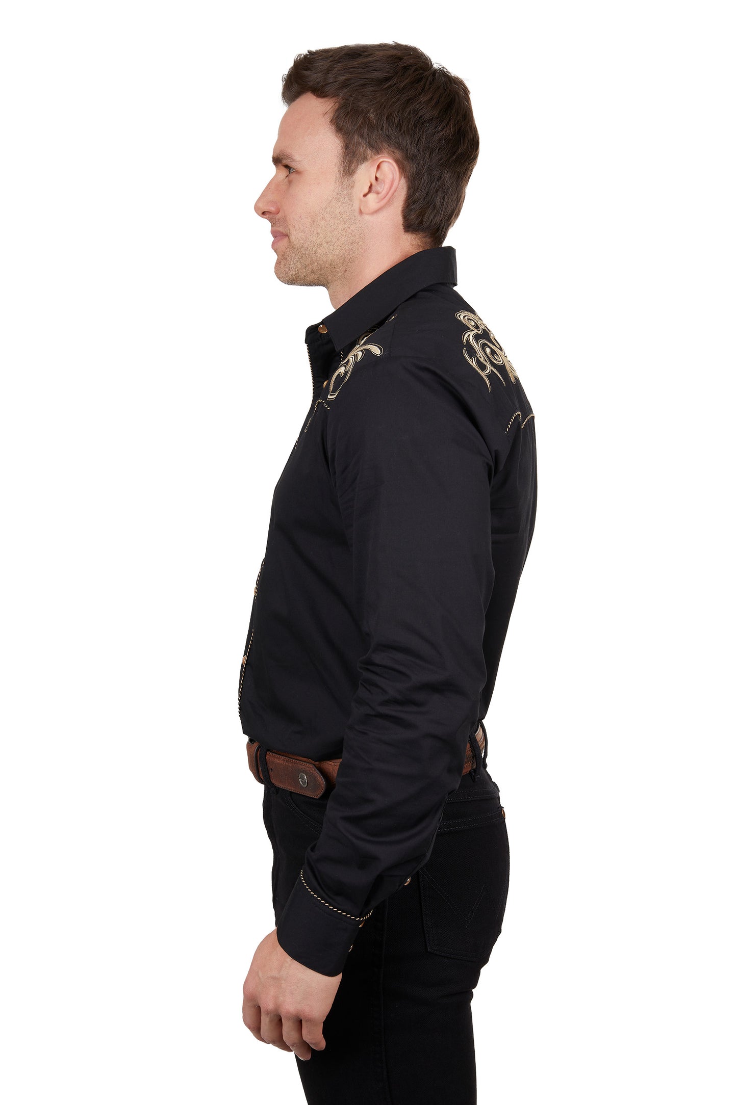 Wrangler Men’s Adam Embroidered Long Sleeve Shirt