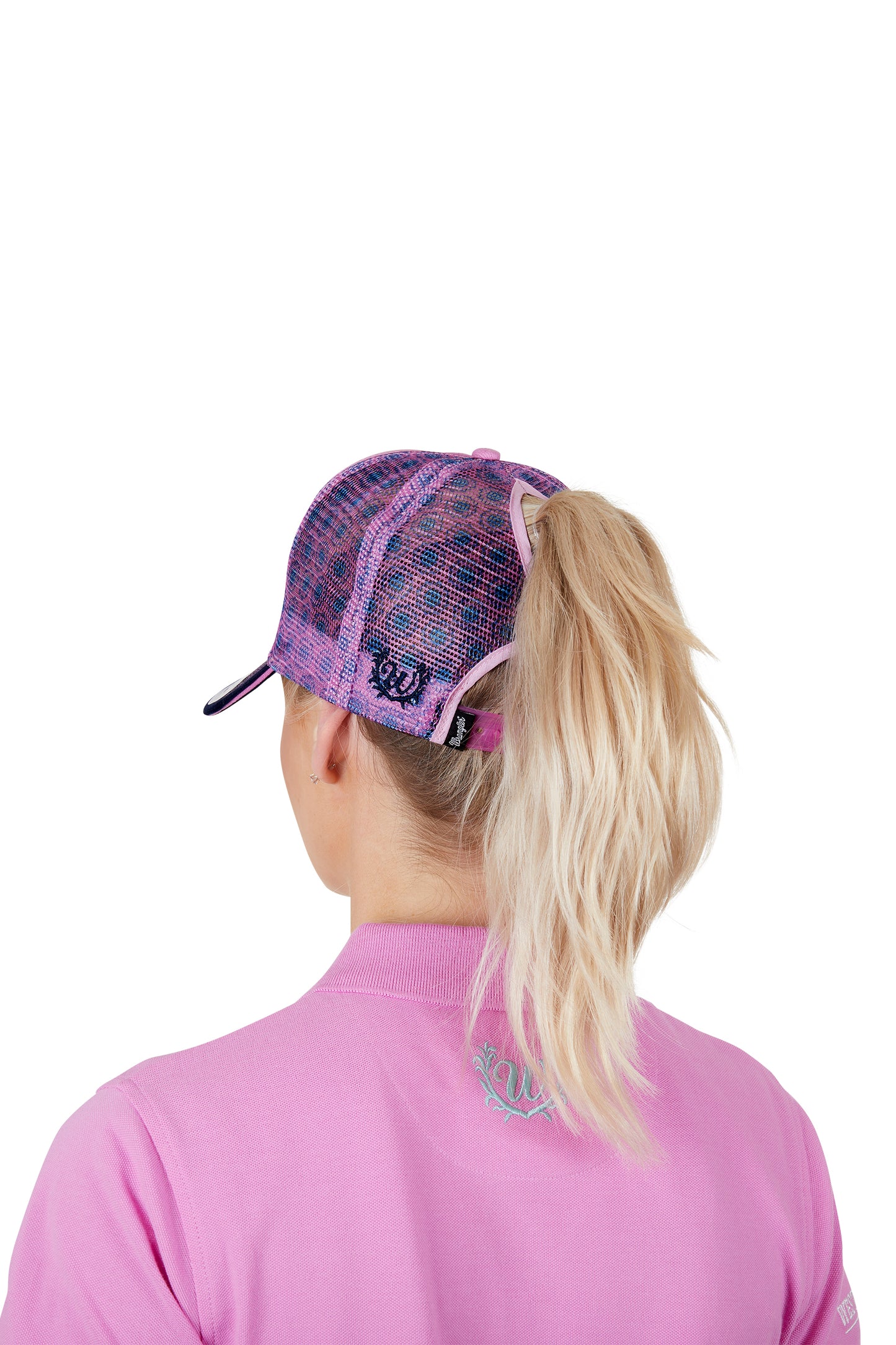 Wrangler Womens Krista High Profile Ponytail Trucker Cap