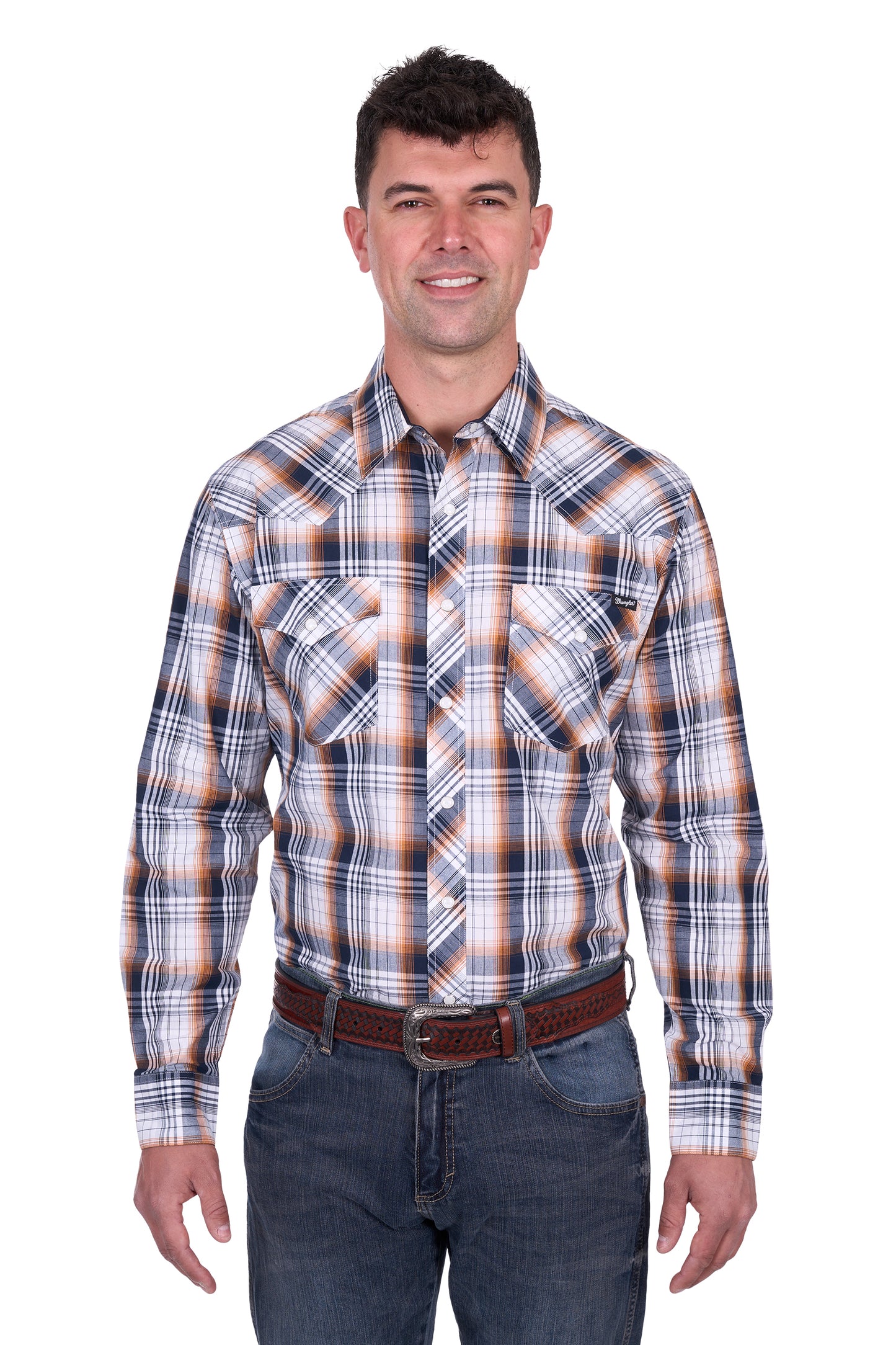 Wrangler Men’s Toby Check Western Long Sleeve Shirt