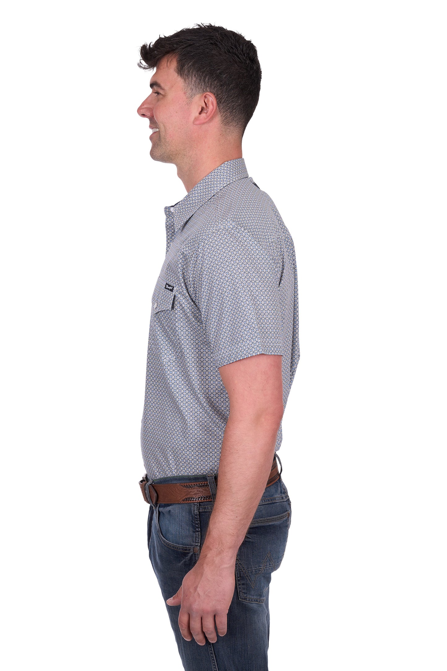 Wrangler Men’s Jimmy Print Western Short Sleeve Shirt