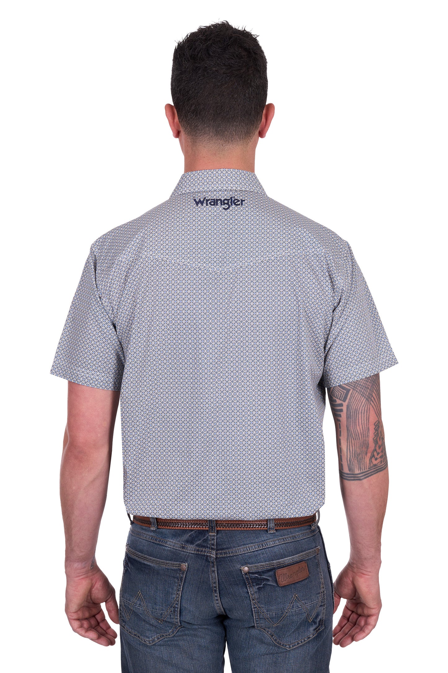 Wrangler Men’s Jimmy Print Western Short Sleeve Shirt