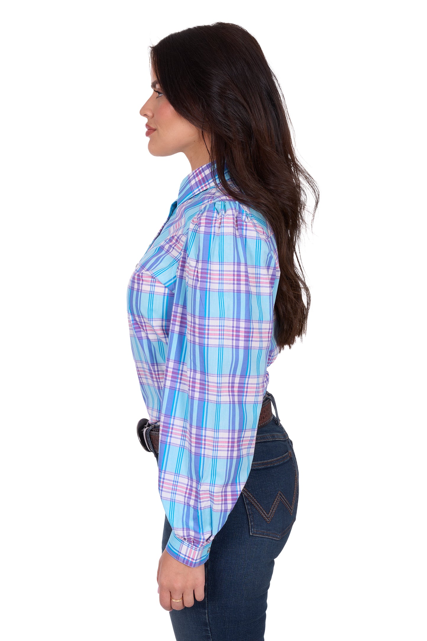 Wrangler Women’s Emily Check Western Long Sleeve Shirt