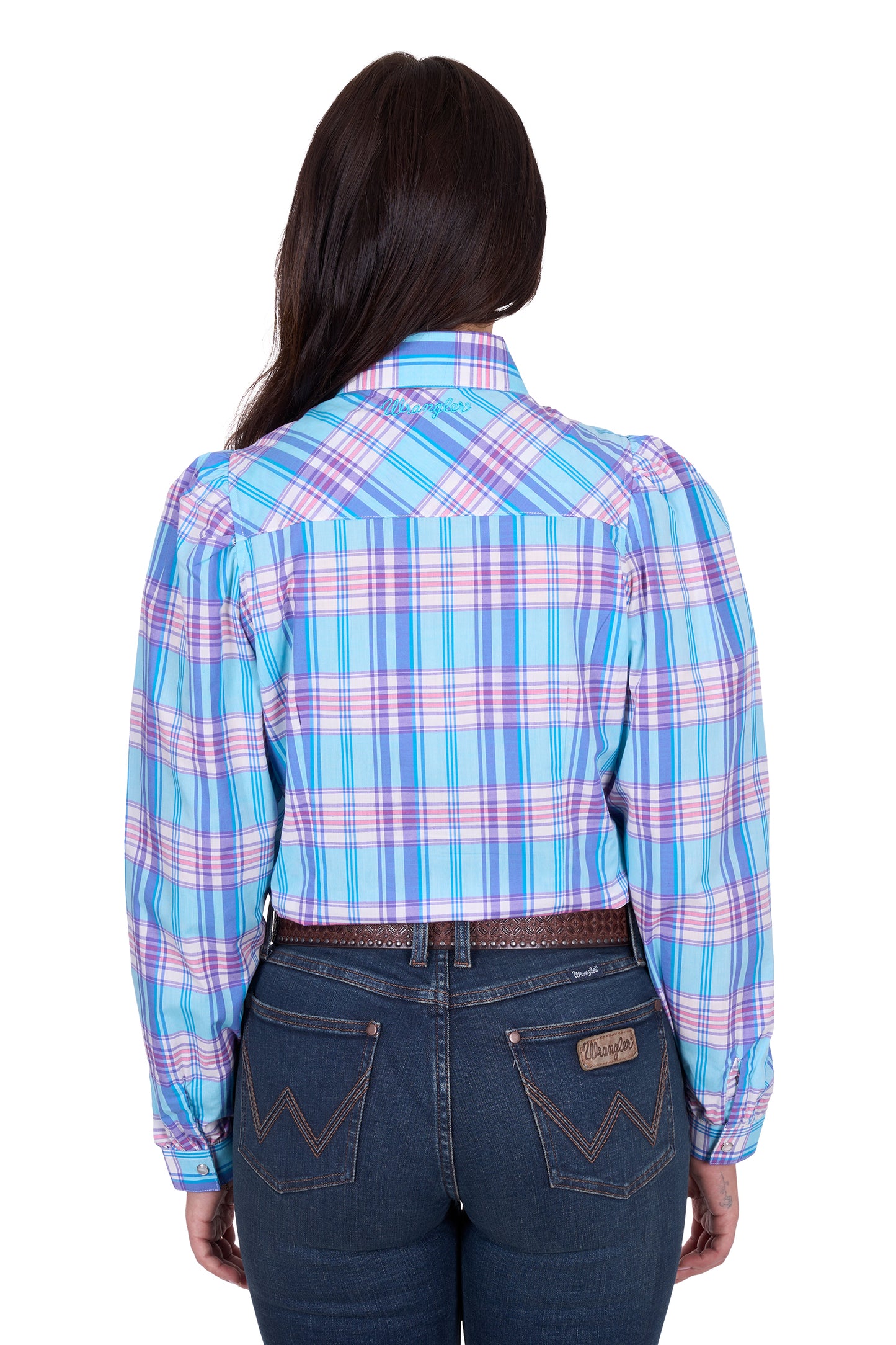 Wrangler Women’s Emily Check Western Long Sleeve Shirt