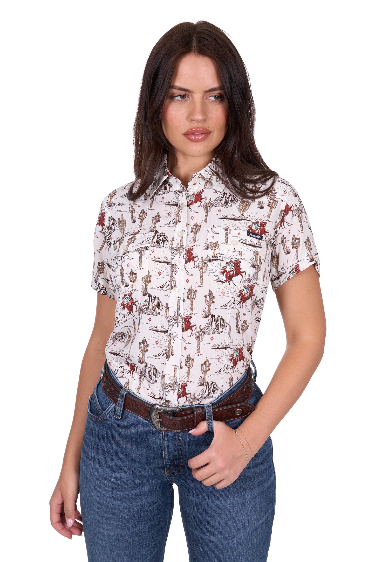 Wrangler Women’s Celeste Print Short Sleeve Shirt