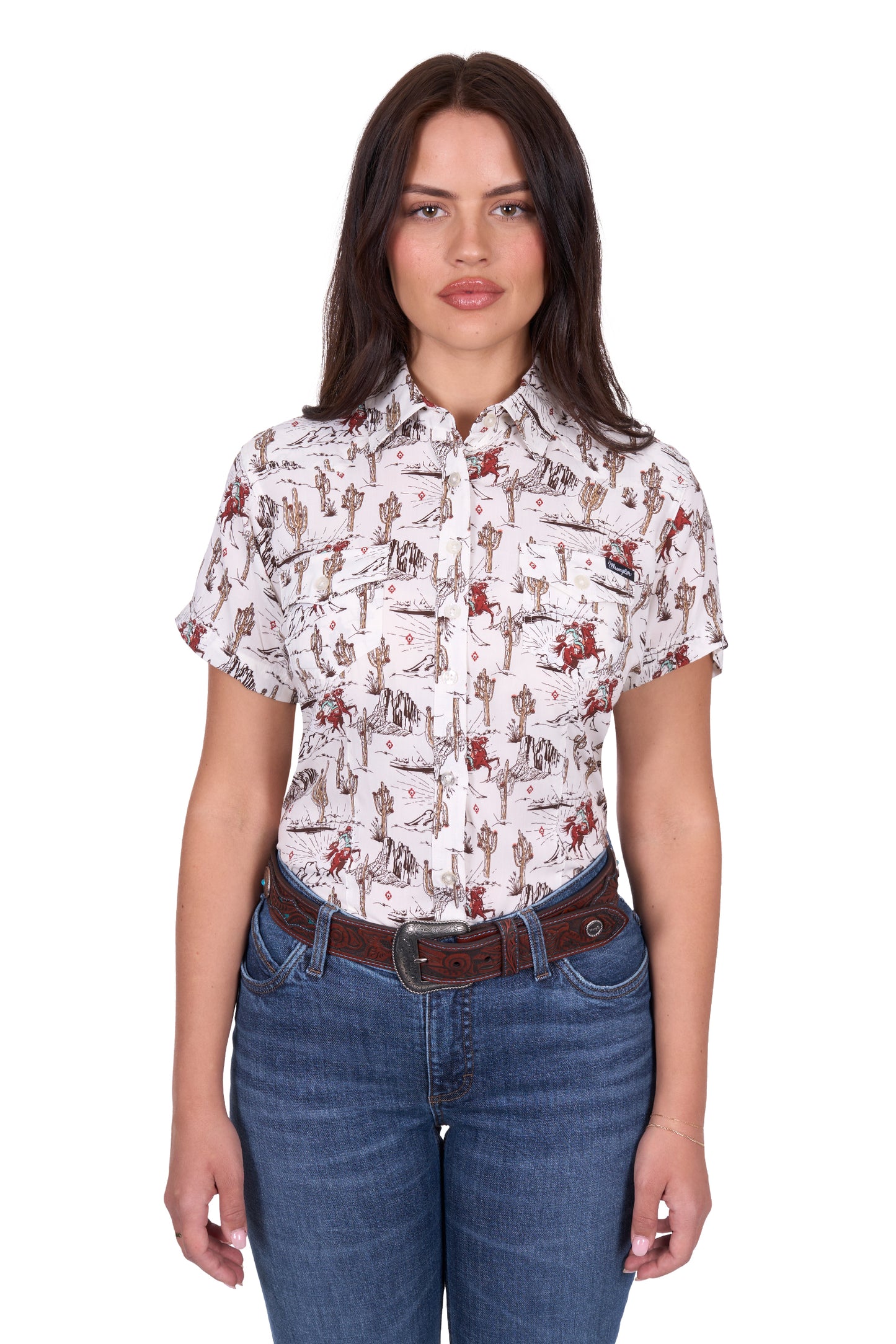 Wrangler Women’s Celeste Print Short Sleeve Shirt