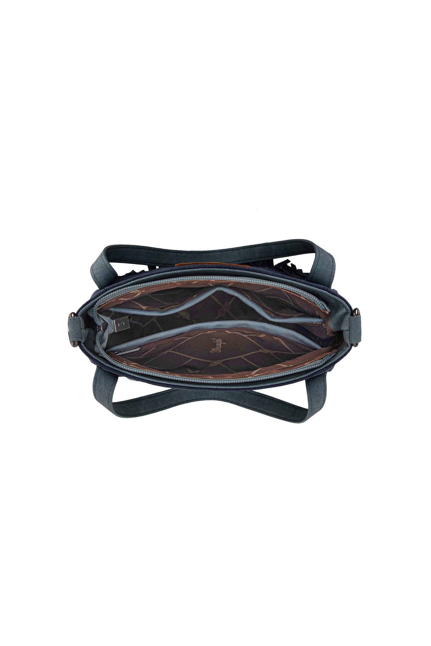 Wrangler Southwestern Two Tone Fringe Bag - Navy