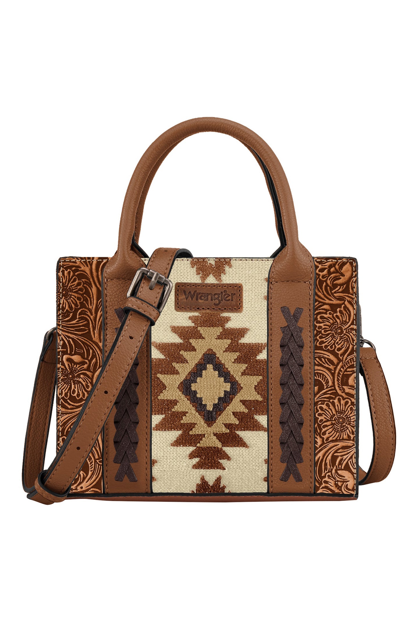 Wrangler Aztec Tooled Crossbody Bag