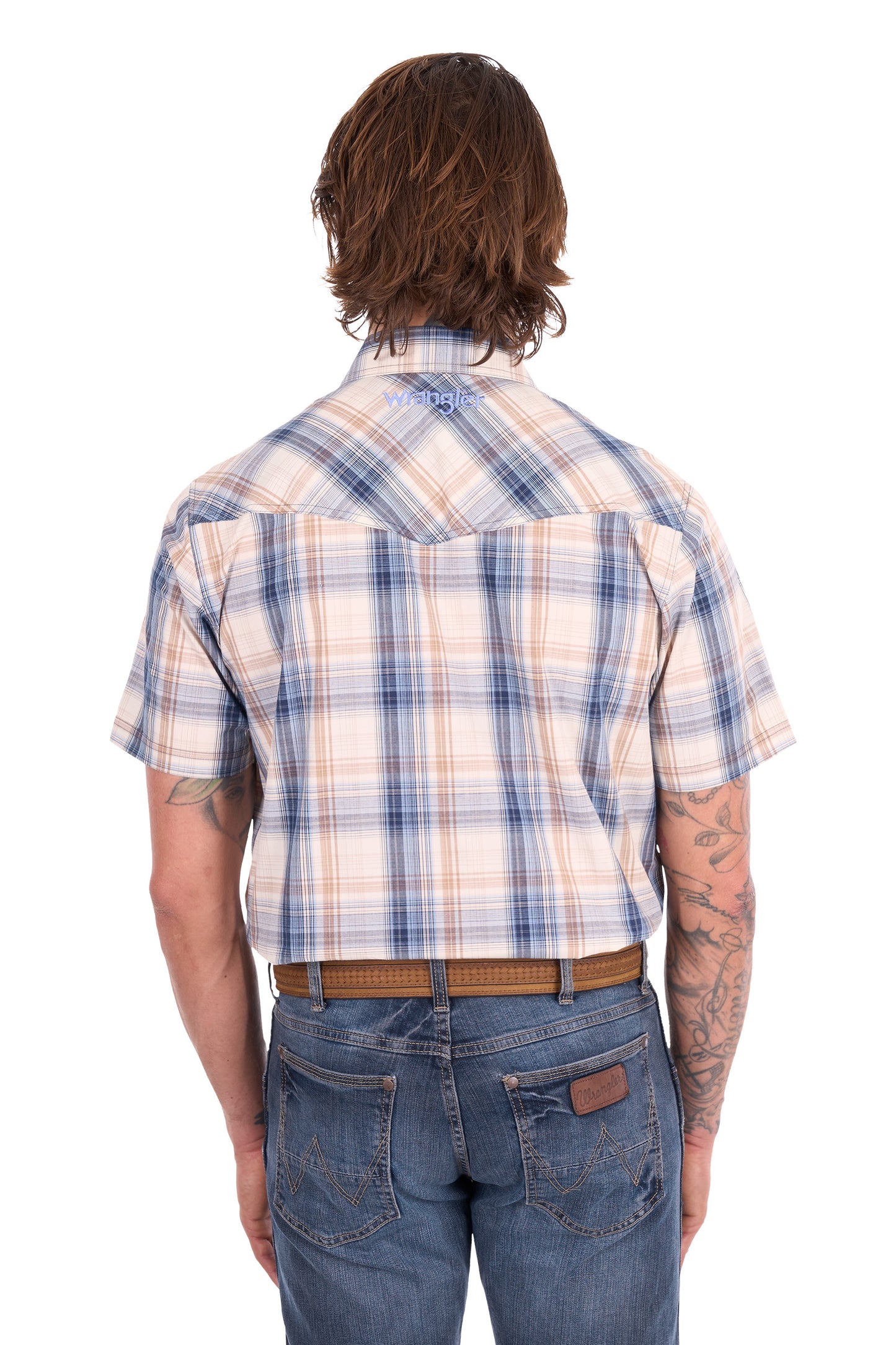Wrangler Men’s Adrian Check Western Short Sleeve Shirt