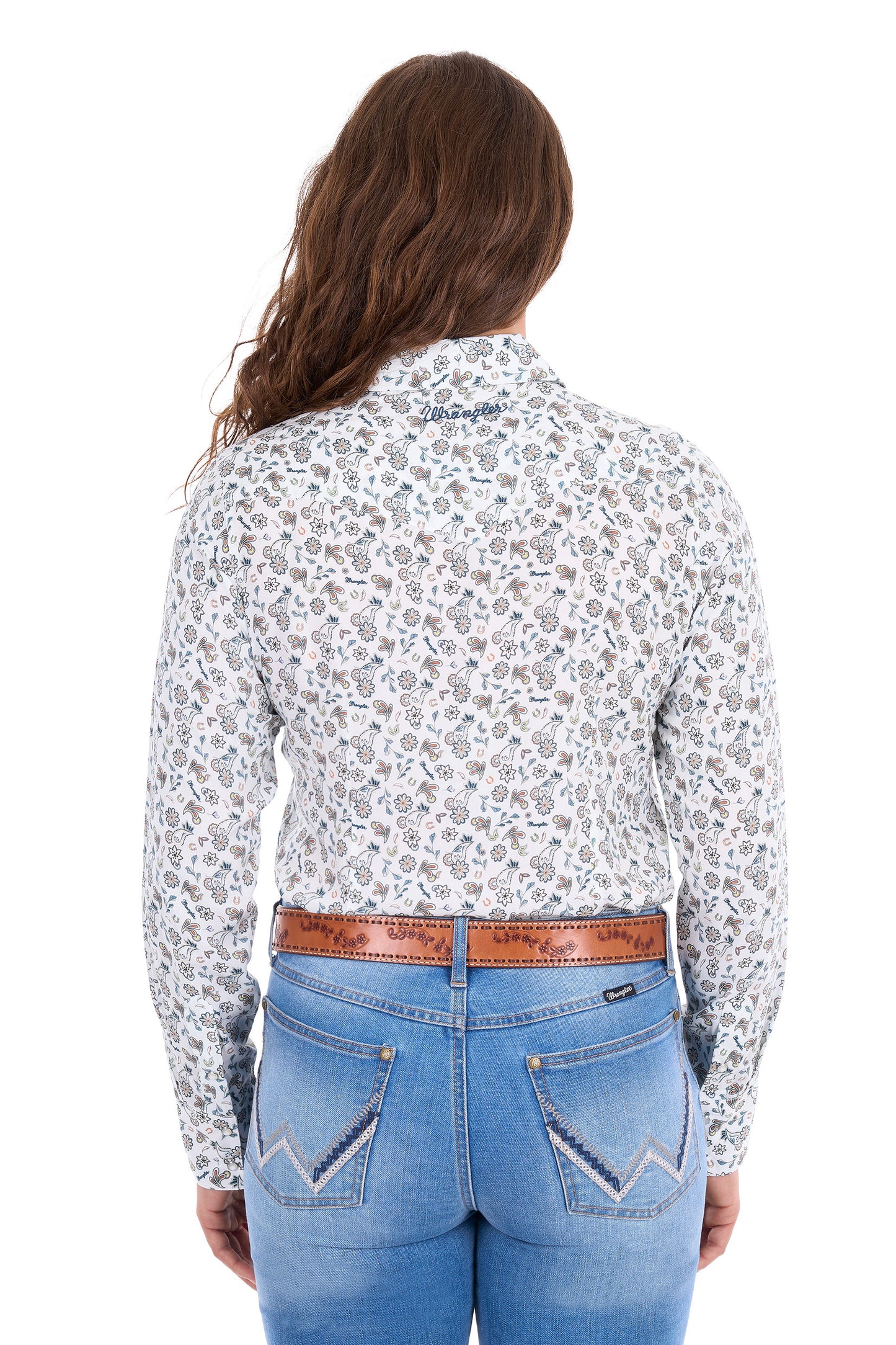 Wrangler Women’s Elena Print Western Long Sleeve Shirt
