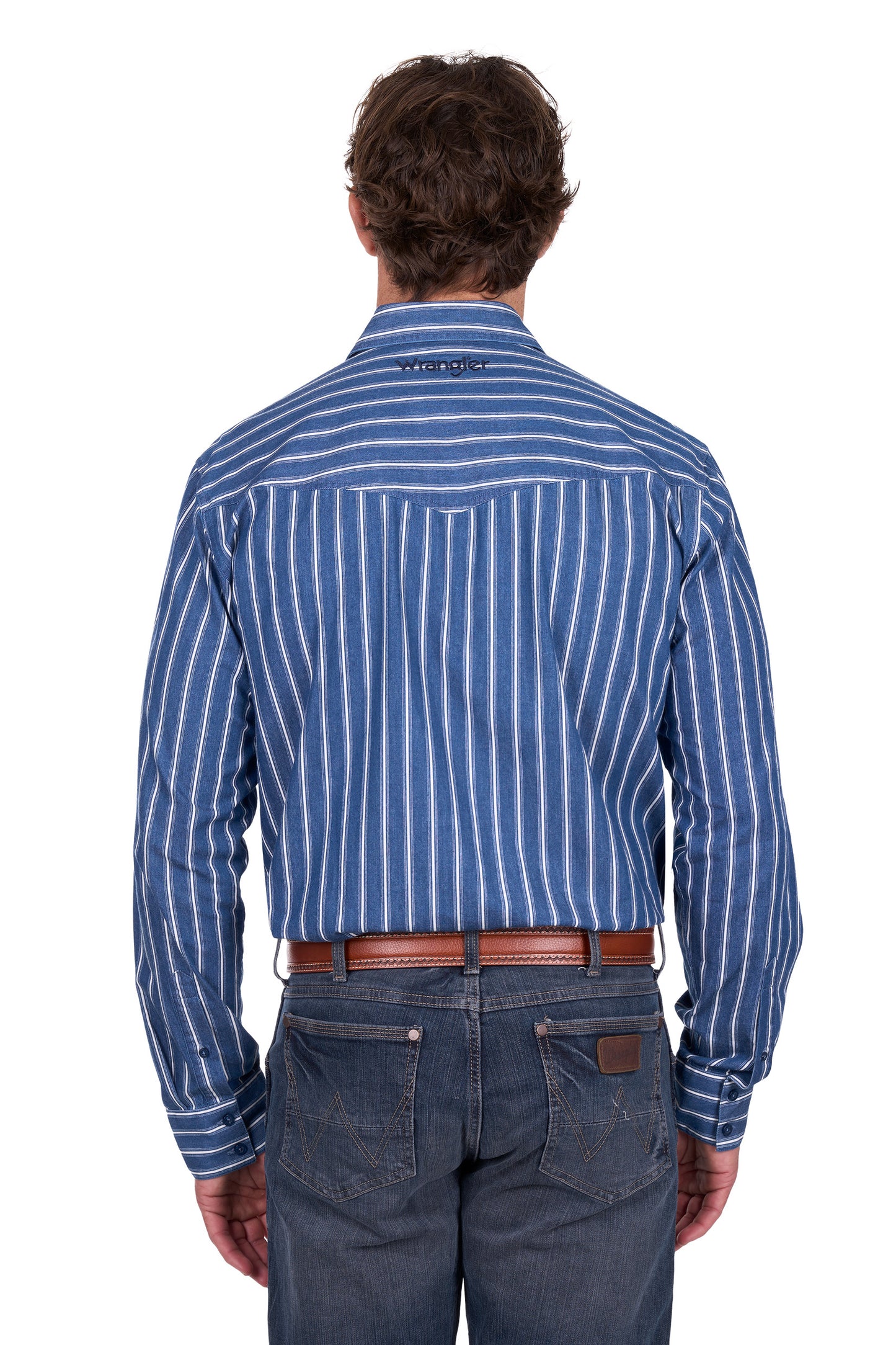 Wrangler Men’s Roy Stripe Western Button Down Long Sleeve Shirt
