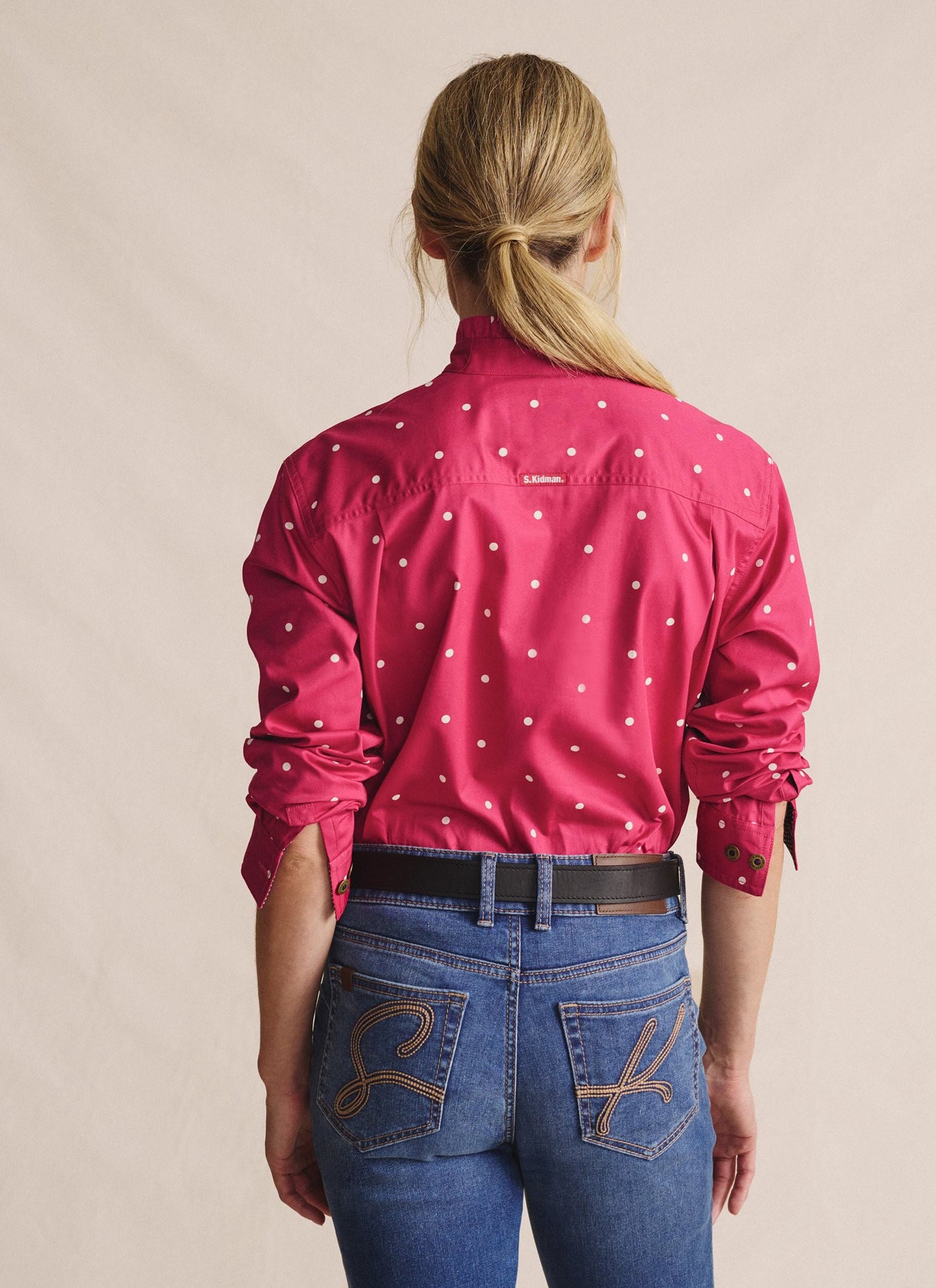 Kidman Women's Lilly Pilly Light Weight Full Button Work Shirt - Pink