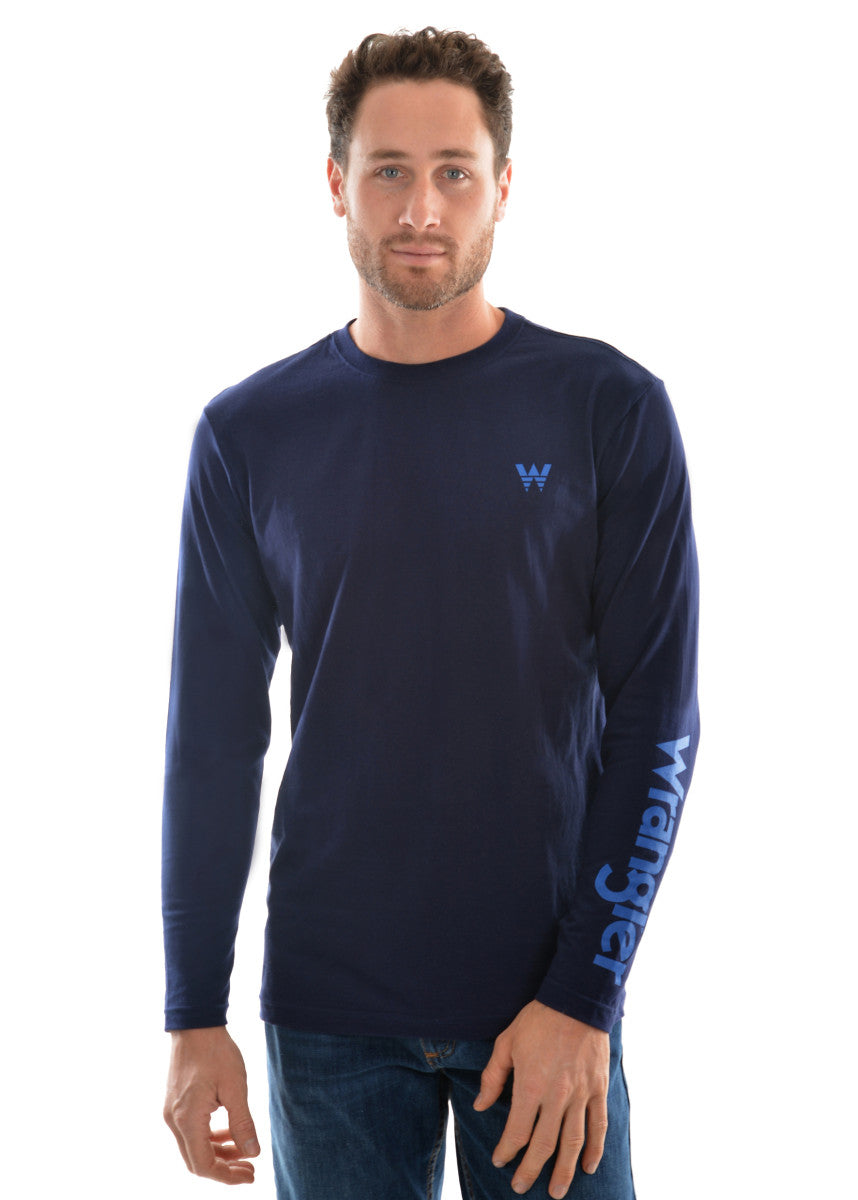 WRANGLER MENS L/S LOGO TEE