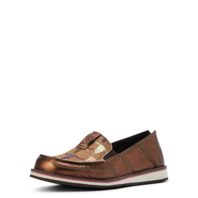 ARIAT WMNS CRUISER METALLIC BRONZE/PINK STEERHEAD PRINT