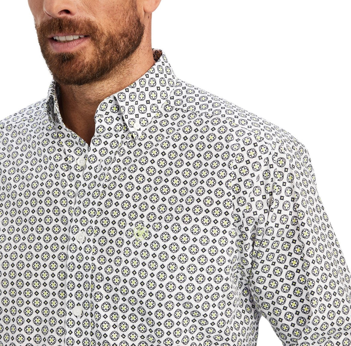 ARIAT MENS BEAUMONT CLASSIC LS SHIRT WHITE
