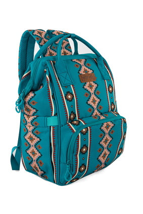 Wrangler South Western Backpack Baby Bag Turquoise