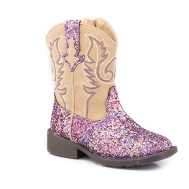 Roper Toddler Southwest Glitter Purple/ Tan 09-017-1225-3361