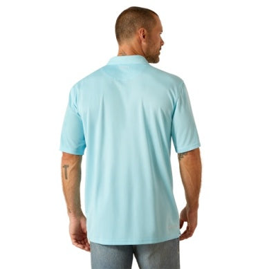 Ariat Mens Tek Short Sleeve Polo - Aqua