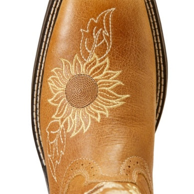 Ariat Ladies Blossom Sanded Tan Square Toe Boot
