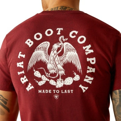 Ariat Mens Eagle & Snakes Short Sleeve Tee Crimson Black Heather