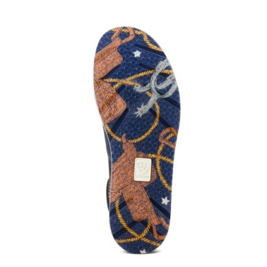 ARIAT LADIES CRUISER NAVY BLUE SUEDE/ SADDLE UP PRINT