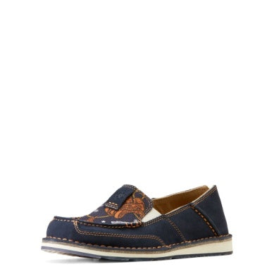 ARIAT LADIES CRUISER NAVY BLUE SUEDE/ SADDLE UP PRINT