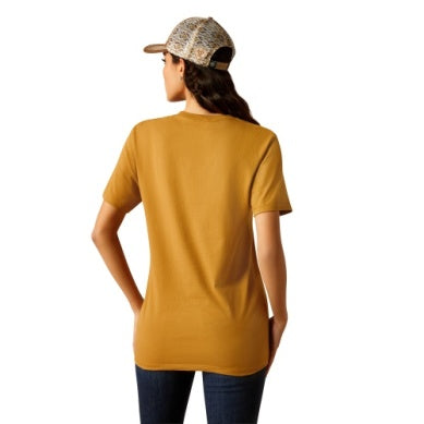 Ariat Womens Longhorn Brand Short Sleeve Tee Harvest Gold
