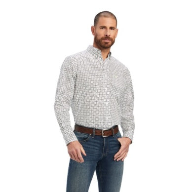 ARIAT MENS BEAUMONT CLASSIC LS SHIRT WHITE