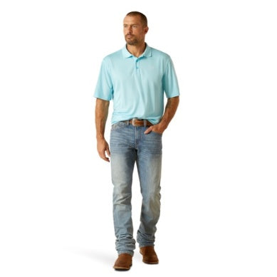 Ariat Mens Tek Short Sleeve Polo - Aqua