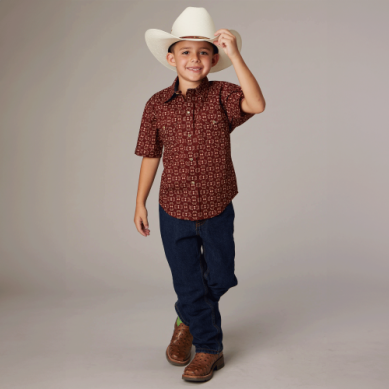 Roper Boys West Made Collection Short Sleeve Shirt 03-031-0064-0468