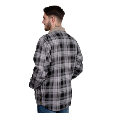 Just Country Mens Diamantina Sherpa Jacket Grey Plaid