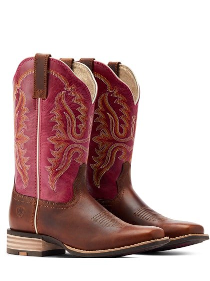 ARIAT LADIES OLENA VINTAGE CARAMEL/ BERRY ROUGE