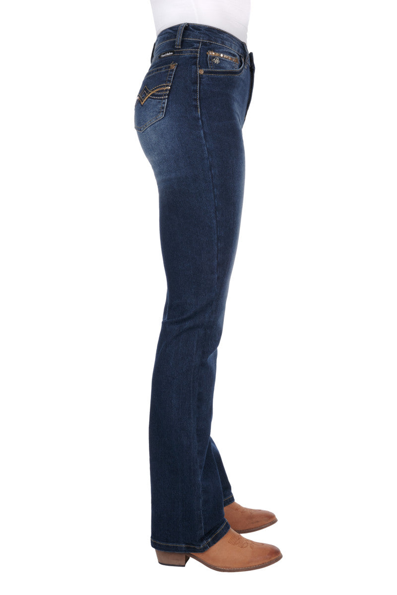 PURE WESTERN WMNS BRADY HIGH WAISTED BOOT CUT JEAN 34"