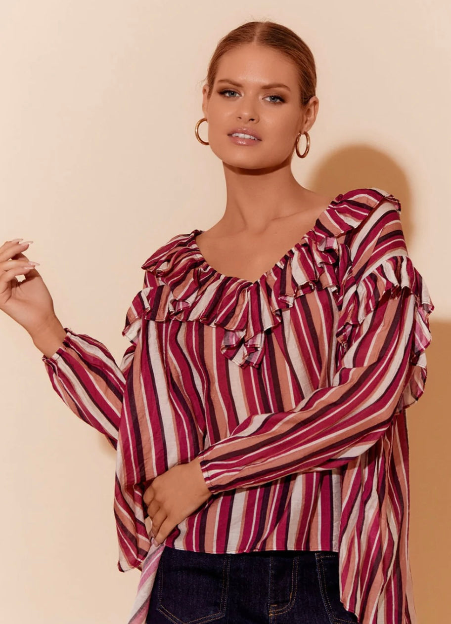 ADORNE NATALIE STRIPE TOP