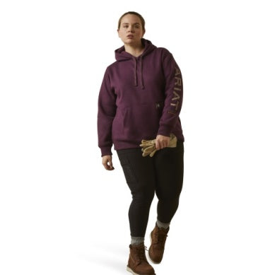 Ariat Womens Rebar Graphic Hood Potent Purple / Peppercorn