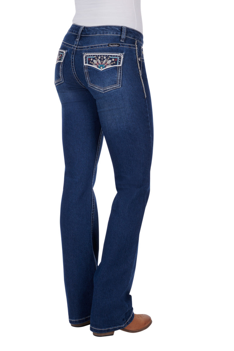 PURE WESTERN WMNS EMMALINE RELAXED RIDER JEAN 36"