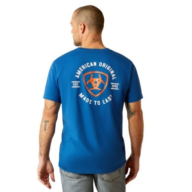 Ariat Mens Mtl Circle Short Sleeve Tee Royal Blue