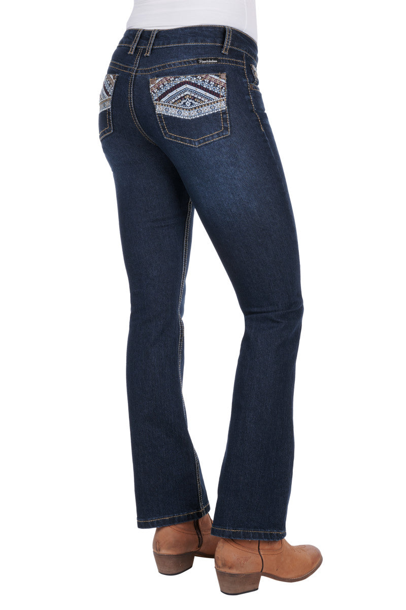 PURE WESTERN WMNS MARTINA BOOT CUT JEAN 32 LEG