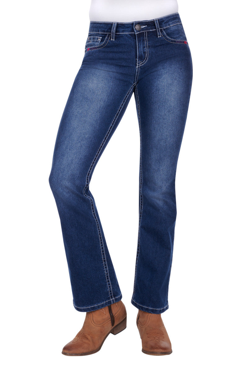PURE WESTERN WMNS ALANA BOOT CUT JEAN 32 LEG