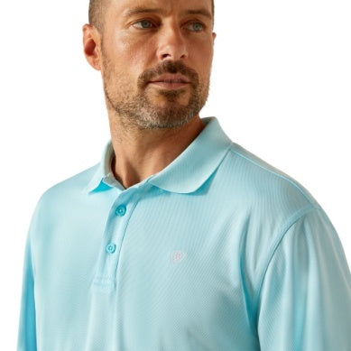Ariat Mens Tek Short Sleeve Polo - Aqua