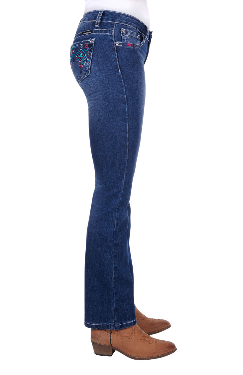 PURE WESTERN WMNS ALANA BOOT CUT JEAN 32 LEG