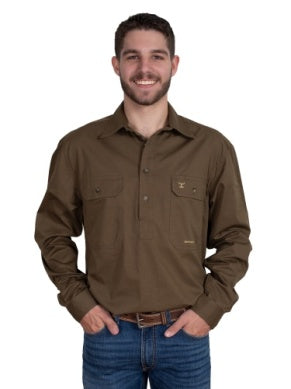 JUST COUNTRY WORK SHIRT CAMERON 1/2 BUTTON