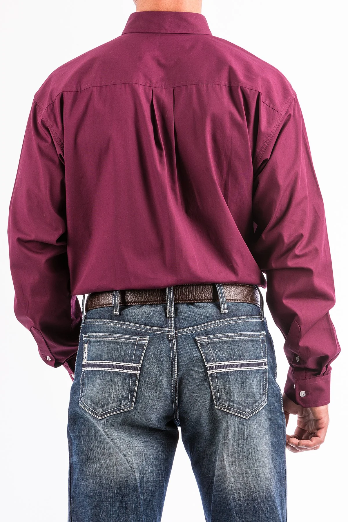 CINCH MENS L/S SHIRT BURGANDY