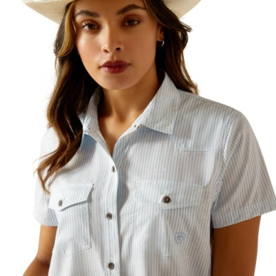 Ariat Womens Western Ventek Short Sleeve Shirt Distressed Stripe