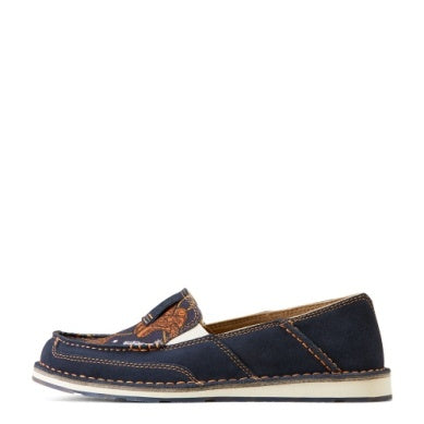 ARIAT LADIES CRUISER NAVY BLUE SUEDE/ SADDLE UP PRINT