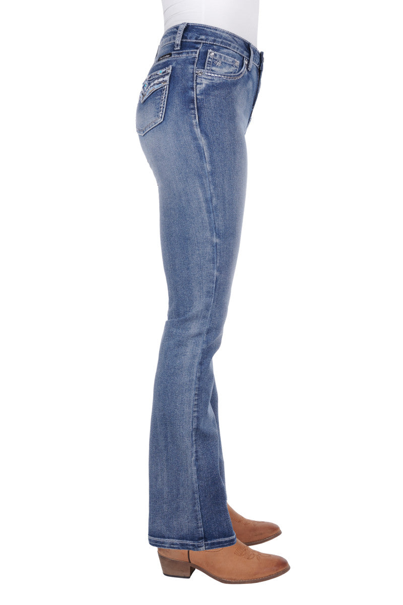 PURE WESTERN WMNS JEMMA HI WAIST BOOT CUT JEAN 32'