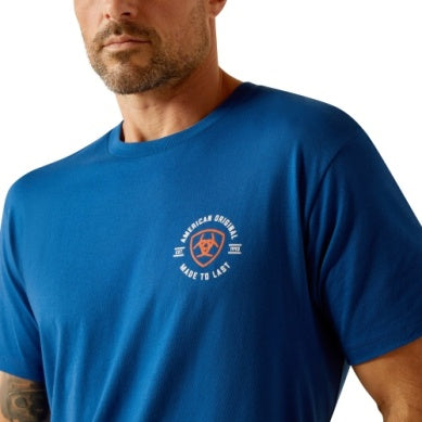 Ariat Mens Mtl Circle Short Sleeve Tee Royal Blue