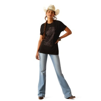Ariat Womens Tall Boot Sketch T-shirt black