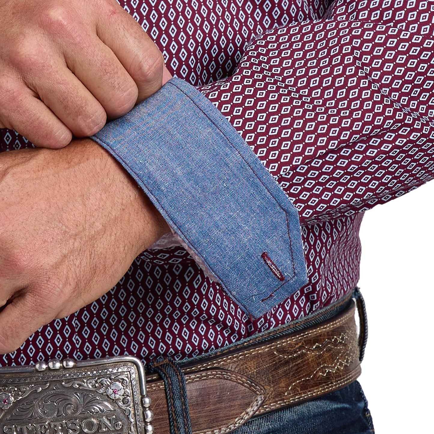Stetson Men's Collection Long Sleeve Shirt Wine 11-001-0526-4031