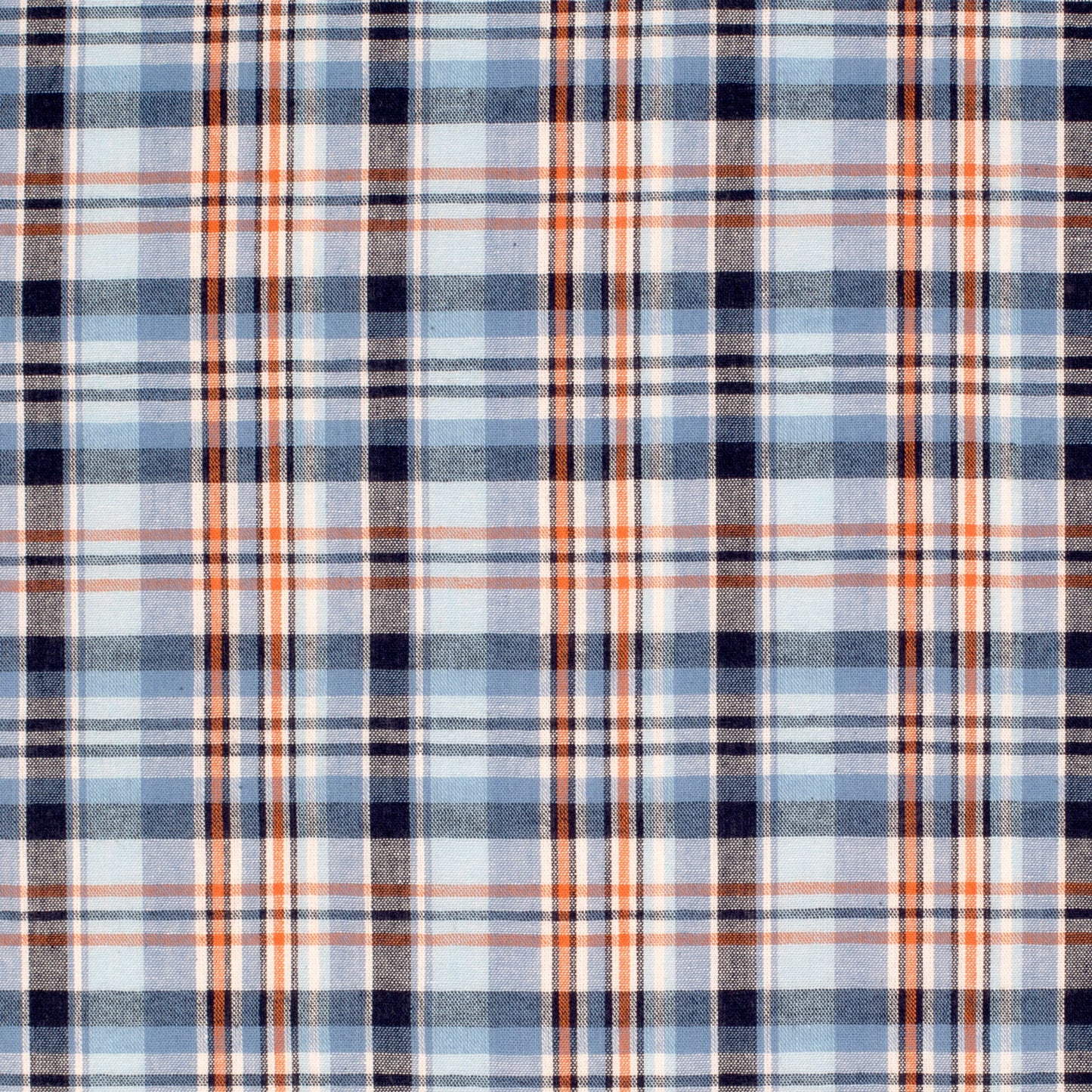 Just Country Men's Austin Full Button Workshirt -Blue/Navy/Orange Plaid MWLS2534